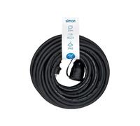 SIMON Prolunga professionale H07RN-F con tappo IP44, cavo 3G2,5 mm² (15 m) prolunga elettrica per esterni, prolunga, colore nero