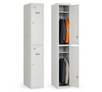 Simon Rack Armadietto Spogliatoio in Metallo con 2 Ante, 1800x300x500 mm, Doppio Scomparto con Serratura, Grigio