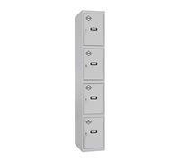 Armadietto Spogliatoio in Metallo 1800x400x500 mm, 4 Ante, con Serratura e Chiavi Incluse, Grigio - Simonlocker
