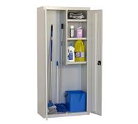 Simon Rack Armadio portascopino multiuso, 1800 x 600 x 400 mm, 2 porte, 3 ripiani, grigio - Simonlocker