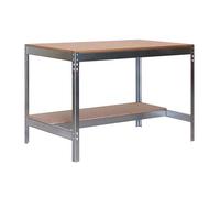 Simon Rack Banco da lavoro per officina, capacità di carico 600 kg, 842x1210x760 mm, tavolo da lavoro fai da te, Zincato/Legno - BT0
