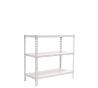 Simon Rack Étagère Rangement à 3 Niveaux, 180 kg Capacité de Charge et Point de Flexion, 1000x1000x400 mm, Étagère Charge Lourde, Étagère Garage, Blanc - Simonclick