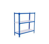 Simon Rack Étagère Rangement à 3 Niveaux, 180 kg Capacité de Charge et Point de Flexion, 1000x900x500 mm, Étagère Charge Lourde, Étagère Garage, Bleu/Blanc - Simonclick