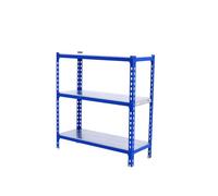 Simon Rack Étagère Rangement à 3 Niveaux, 180 kg Capacité de Charge et Point de Flexion, 900x900x500 mm, Étagère Charge Lourde, Étagère Garage, Bleu/Galvanisé - Simonclick