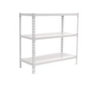 Simon Rack Étagère Rangement à 3 Niveaux, 200 kg Capacité de Charge et Point de Flexion, 1000x1100x400 mm, Étagère Charge Lourde, Étagère Garage, Blanc - Simonclick