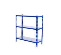 Simon Rack Étagère Rangement à 3 Niveaux, 200 kg Capacité de Charge et Point de Flexion, 1000x1100x400 mm, Étagère Charge Lourde, Étagère Garage, Bleu/Galvanisé - Simonclick