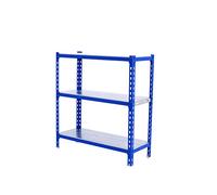 Simon Rack Étagère Rangement à 3 Niveaux, 200 kg Capacité de Charge et Point de Flexion, 900x1100x400 mm, Étagère Charge Lourde, Étagère Garage, Bleu/Galvanisé - Simonclick