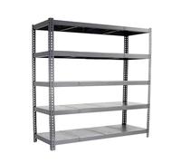Simon Rack Scaffale industriale, 2000 x 2400 x 900 mm, 400 kg, piegatura a punti, 5 ripiani, scaffali di stoccaggio, scaffali in metallo, grigio/zincato, SimonWorkshop