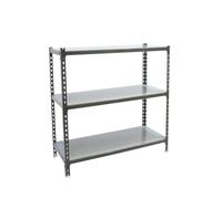 Simon Rack Scaffale Metallo Garage e 3 Ripiani, Capacità di Carico 180 kg e Punto di Flessione, 900x800x400 mm, Metallo, Scaffalatura per Garage, Antracite/Zincato - Simonclick