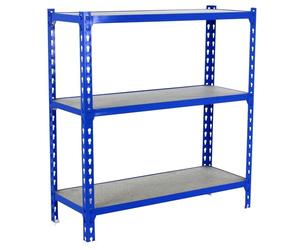 Simon Rack Scaffale Metallo Garage e 3 Ripiani, Capacità di Carico 200 kg e Punto di Flessione, 900x1100x300 mm, Metallo, Scaffalatura per Garage, Grigio/Legno - Maderclick