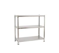 Simon Rack Scaffale Metallo Garage e 3 Ripiani, Capacità di Carico 70 kg e Punto di Flessione, 900x1000x400 mm, Metallo, Scaffalatura per Garage, Zincato - Ecoclick