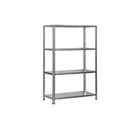 Simon Rack 8425437064647 Scaffale Metallo Garage 4 Livelli con capacità di Carico di 75 kg, ZINCATO, 1500x800x300