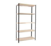 Simon Rack Scaffale Metallo Garage e 5 Ripiani, 1800x800x300 mm, Capacità di Carico 100 kg e Punto di Flessione, Metallo, Scaffalatura per Garage, Antracite/Bianco - Comfort