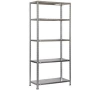 Simon Rack Scaffale Metallo Garage e 5 Ripiani, Capacità di Carico 100 kg e Punto di Flessione, 2000x1000x400 mm, Metallo, Scaffalatura per Garage, Zincato - Comfort