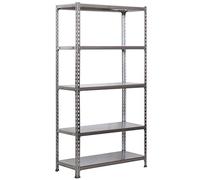 Simon Rack Scaffale Metallo Garage e 5 Ripiani, Capacità di Carico 180 kg e Punto di Flessione, 2000x1000x400 mm, Metallo, Scaffalatura per Garage, Grigio - Simonclick