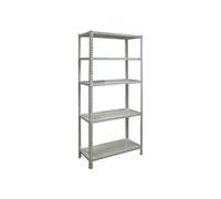 Simon Rack Scaffale Metallo Garage e 5 Ripiani, Capacità di Carico 70 kg e Punto di Flessione, 1800x900x400 mm, Metallo, Scaffalatura per Garage, Grigio - Ecoclick