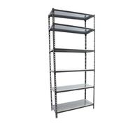 Simon Rack Scaffale Metallo Garage e 6 Ripiani, Capacità di Carico 180 kg e Punto di Flessione, 2500x900x400 mm, Metallo, Scaffalatura per Garage, Antracite/Zincato - Simonclick