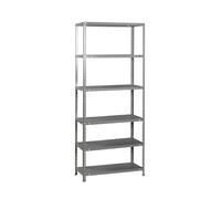 Simon Rack Scaffale Metallo Garage e 6 Ripiani, Capacità di Carico 75 kg e Punto di Flessione, 2000x1100x400 mm, Metallo, Scaffalatura per Garage, Grigio - Advantage