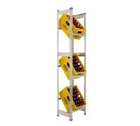 Simon Rack Scaffale per casse di bevande, Ripiano per 3 cassette, 1800x400x300 mm, Ripiano per casse di bevande in metallo, Galvanisé - Simonbottle