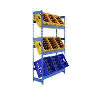 Simon Rack Scaffale per casse di bevande, Ripiano per 9 cassette, 1800x1000x300 mm, Ripiano per casse di bevande in metallo, Blau - Simonbottle