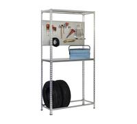 Simon Rack - Scaffale per pneumatici, supporto pneumatico, con pannello utensile con accessori, 2000 x 1200 x 400 mm, scaffale per 6 pneumatici, zincato - Simonauto