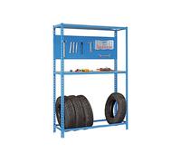 Simon Rack - Scaffale per pneumatici, supporto pneumatico, con pannello utensile con accessori, 2000 x 1200 x 400 mm, scaffale per 6 pneumatici, blu/Galva - Simonauto