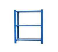 Simon Rack Scaffale per ufficio, 1000 x 900 x 300 mm, 3 altezze, vassoi in legno, stile industriale, blu/bianco - ufficio