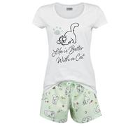 Simon' s Cat Life Is Better with A Cat Donna Pigiama Multicolore 100% Cotone