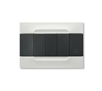 SIMON URMET PLACCA 3 POSTI COLORE BIANCO HELSINKI E INSERTI COLORE ANTRACITE 10803.01