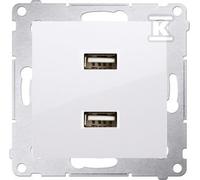 Simon54 DC2USB.01/11 Modulo caricatore 2x USB 2,1 A 5V DC 230V bianco