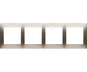 Simon54 DR4/44 Placca 4 posti universale IP20/IP44 oro opaco
