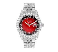 Simone Chic Orologio da donna completamente ghiacciato con diamanti con numeri romani, data di facile lettura e quadranti colorati - Orologio di design hip hop blinged out - ST10226RND-LA,