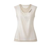 Simone Rocha - T-shirt a strati con maniche a tulipano e bordo in pizzo liquido - - Blouses & Shirts - Donna - Beige - S