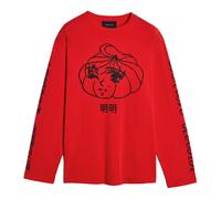Simone Rocha, ,Tops ,Donna ,Rosso ,S T-shirt a maniche lunghe con logo Dim Sum