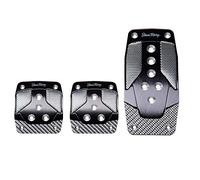 Simoni Racing 963/C Pedali Universali Carbon Shade, Kit Copripedale Universale in Alluminio nero e Carbonio Bianco, Per Acceleratore, Frizione e Freno