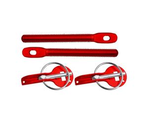 SIMONI RACING BH/4R Kit Sgancio rapido Cofano con Molla - Ganci per Cofano Auto - Perno per Cofano Universale - Chiusura A Scatto per Auto Sportiva da Corsa - Colore Rosso
