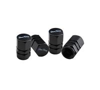 Simoni Racing CAPS2/N Hexagonal White Cappucci Valvola Universali, Set Tappi per Pneumatici Auto, Alluminio Nero