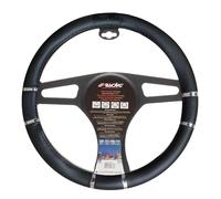 Coprivolante auto diametro 37-39cm Simoni Racing eco-pelle nera inserti cromati