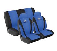 Simoni Racing CSR/da-B Coprisedili Daisy per Auto, Set Coprisedili Anteriori e Posteriori con Poggiatesta, Coprisedili Universali, Microfibra Blu