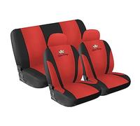 Simoni Racing CSR/da-R Coprisedili Daisy per Auto, Set Coprisedili Anteriori e Posteriori con Poggiatesta, Coprisedili Universali, Microfibra Rossa