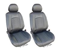 Simoni Racing CSR/V Coprisedili per Auto, Set Coprisedili Anteriori con Poggiatesta, Coprisedili Universali, Pelle PU Nera imbottita