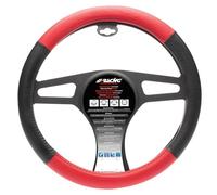Coprivolante auto diametro 37-39cm Simoni Racing Trophy 1 eco-pelle nera/rossa