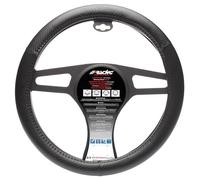 Coprivolante auto diametro 37-39cm Simoni Racing eco-pelle inox nero