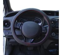 SIMONI RACING CVT/56R Coprivolante Soft Skin Red Universale in Eco-Pelle Nera microforata, cuciture in contrasto rosse, diametro 37-39 cm