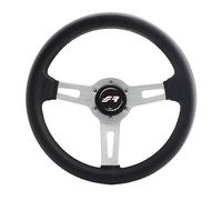 Volante sportivo pelle nera cuciture nere 320mm Simoni Racing Epoca
