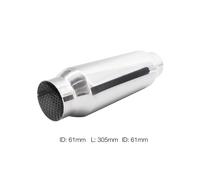 Silenziatore universale inox lucido uscita rotonda 61mm ESR8 305mm