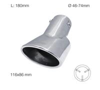 Terminale scarico universale inox singolo ovale DTM TRX/86