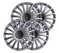Simoni Racing GP/14, Set 4 Copricerchi universali Grand Prix da 14" pollici, Copriruota auto Grigio Silver