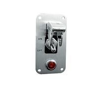 SIMONI RACING ISR/3X-L Interruttore Universale, Interruttore a Levetta, Interruttore a Bilanciere, Starter a Due Vie, Cromato con Placca cromata e LED Rosso