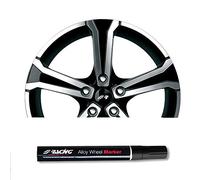 SIMONI RACING M1N Pennarello Correttore per Cerchi in Lega, Pennarello per Ritocchi Ruote Auto, Kit di Riparazione Cerchi in Lega, Colore Nero